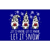 Let It Snow Winter Gnome Leopard Buffalo Plaid Snowflakes Gift Bumper Sticker