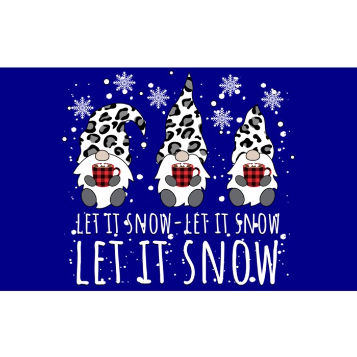 Let It Snow Winter Gnome Leopard Buffalo Plaid Snowflakes Gift Bumper Sticker