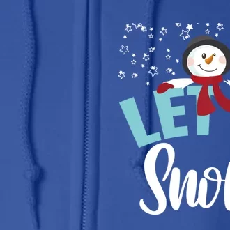 Let It Snow Funny Snow Stars Cool Gift Full Zip Hoodie