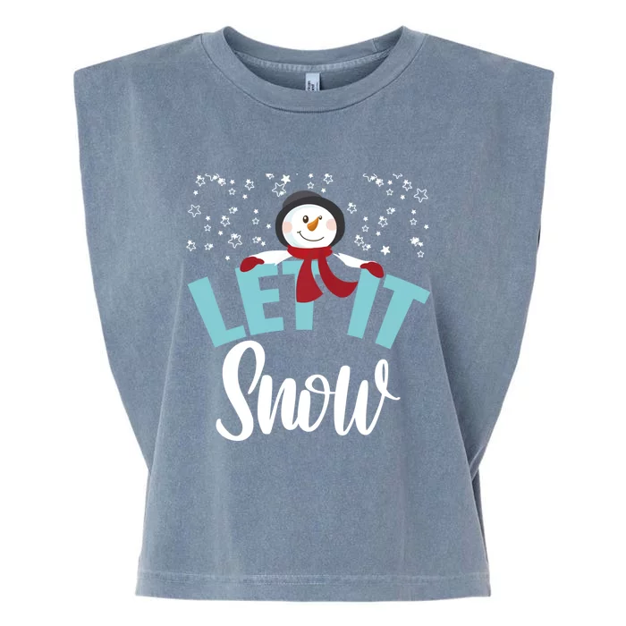 Let It Snow Funny Snow Stars Cool Gift Garment-Dyed Women's Muscle Tee