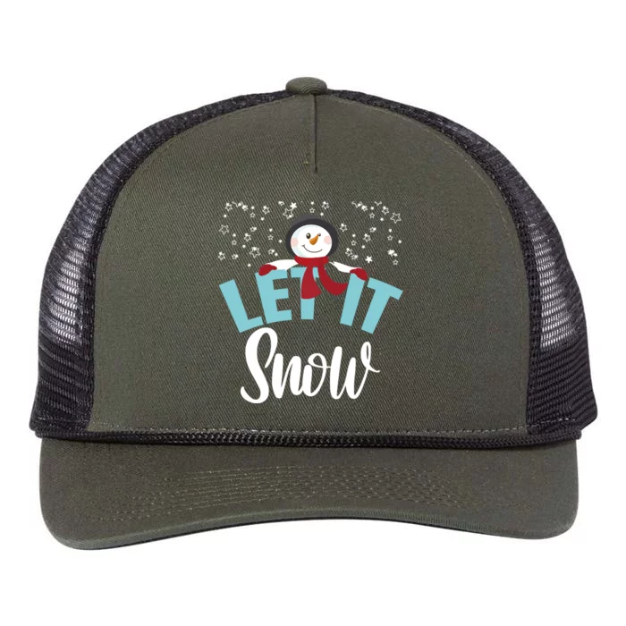 Let It Snow Funny Snow Stars Cool Gift Retro Rope Trucker Hat Cap