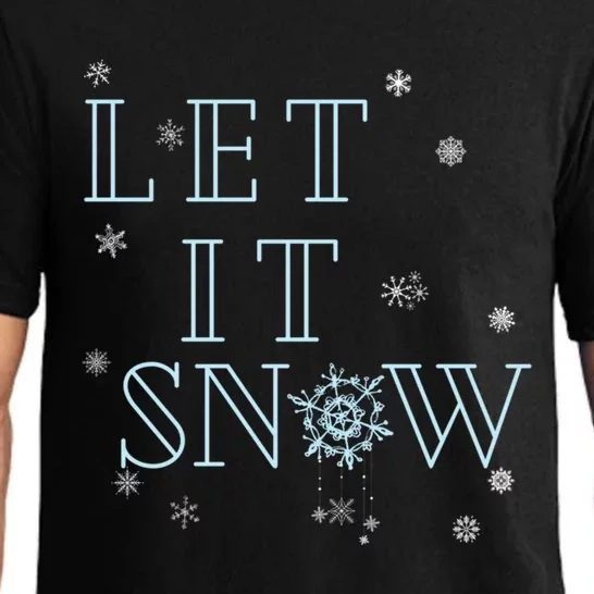 Let It Snow Christmas Snowflakes Xmas Frozen Wonderland Gift Pajama Set