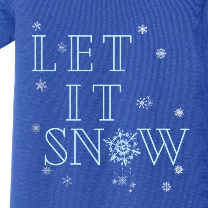 Let It Snow Christmas Snowflakes Xmas Frozen Wonderland Gift Baby Bodysuit