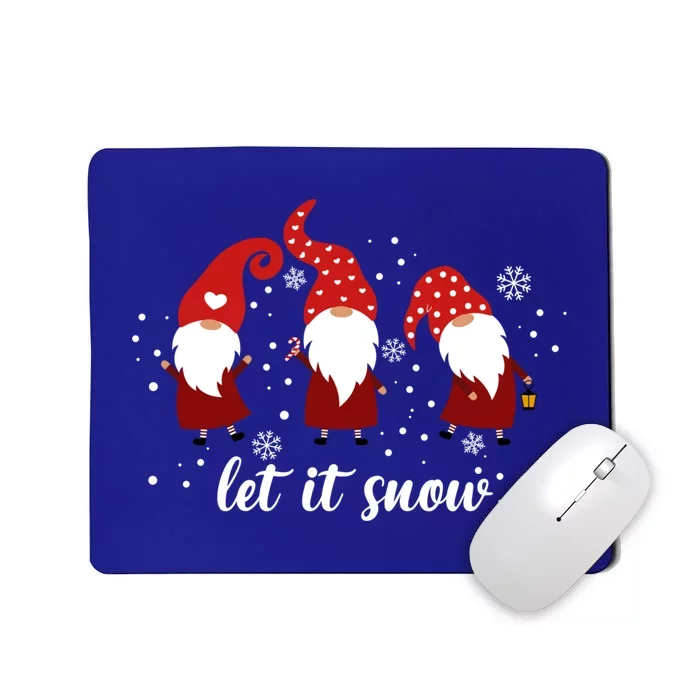 Let It Snow 3 Gnomes Snowflake Merry Christmas Winter Time Cute Gift Mousepad