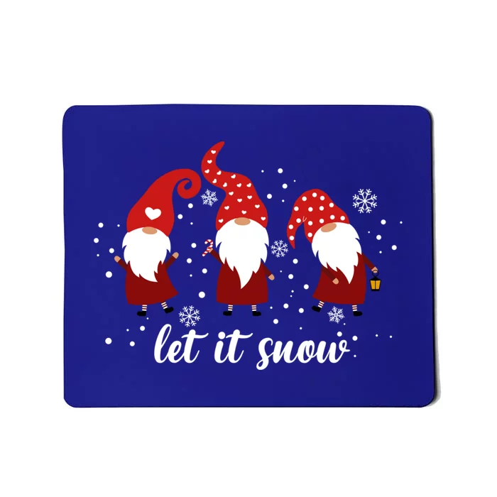 Let It Snow 3 Gnomes Snowflake Merry Christmas Winter Time Cute Gift Mousepad