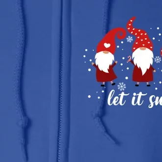 Let It Snow 3 Gnomes Snowflake Merry Christmas Winter Time Cute Gift Full Zip Hoodie