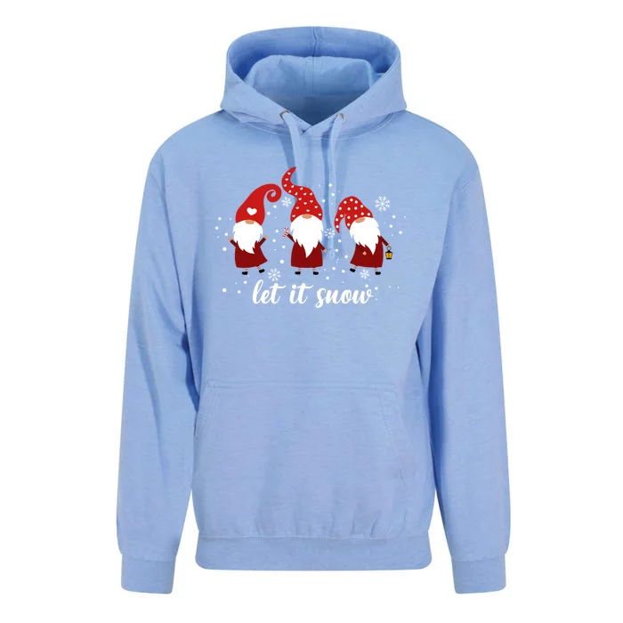 Let It Snow 3 Gnomes Snowflake Merry Christmas Winter Time Cute Gift Unisex Surf Hoodie