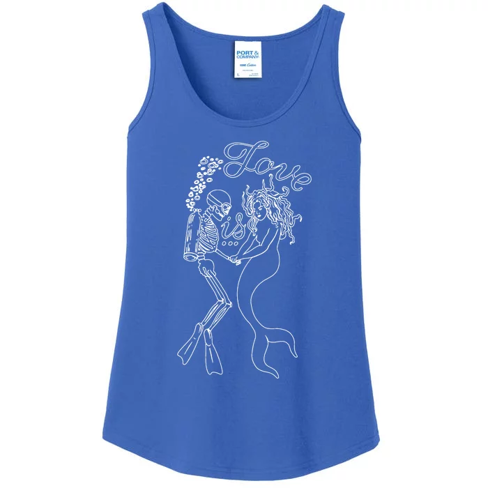 Love Is Scuba Diving Funny Ladies Essential Tank