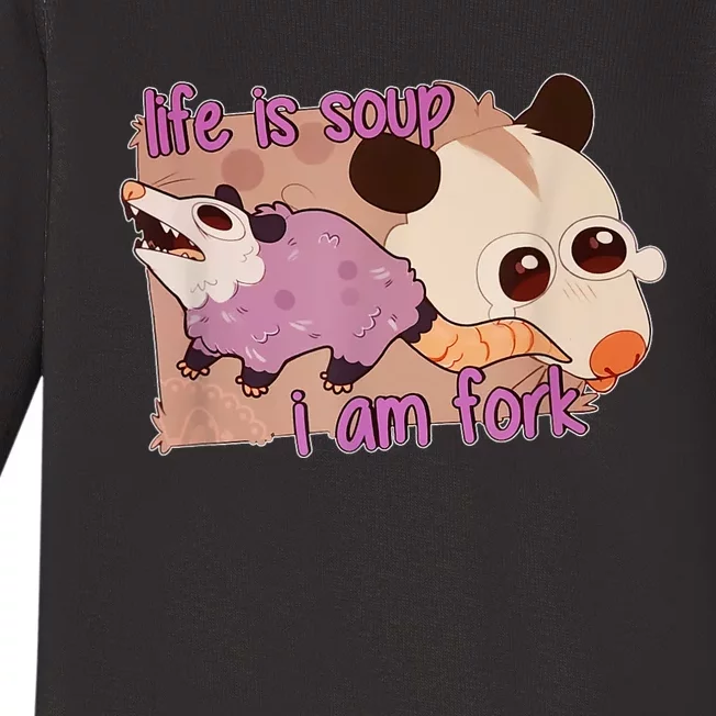 Life Is Soup I Am Fork Baby Long Sleeve Bodysuit