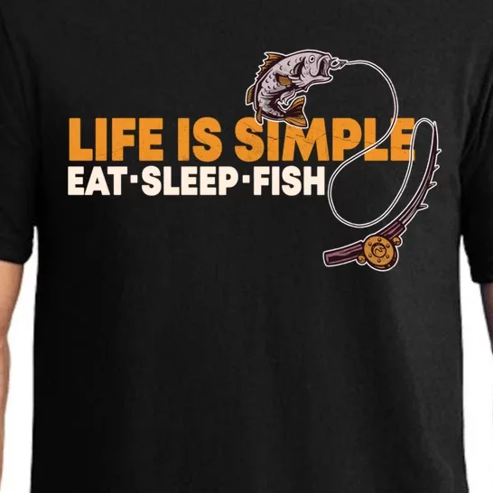 Life Is Simple Eat Sleep Fish Fisher Theme S Cool Gift Pajama Set