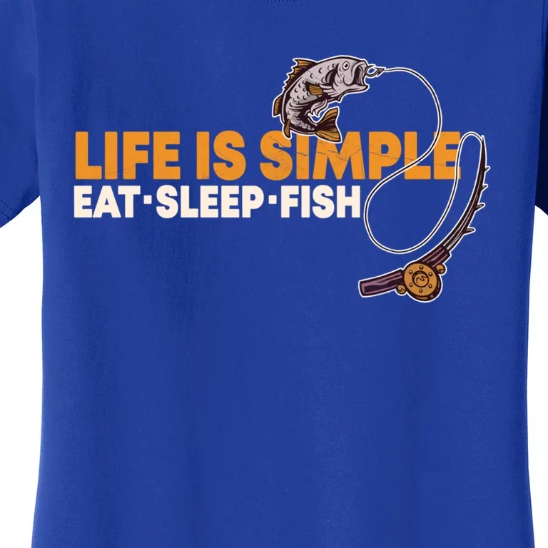 Life Is Simple Eat Sleep Fish Fisher Theme S Cool Gift Women's T-Shirt