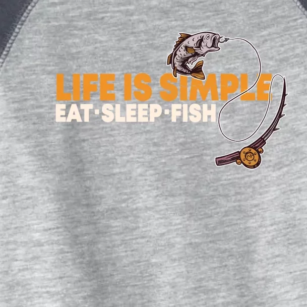 Life Is Simple Eat Sleep Fish Fisher Theme S Cool Gift Toddler Fine Jersey T-Shirt