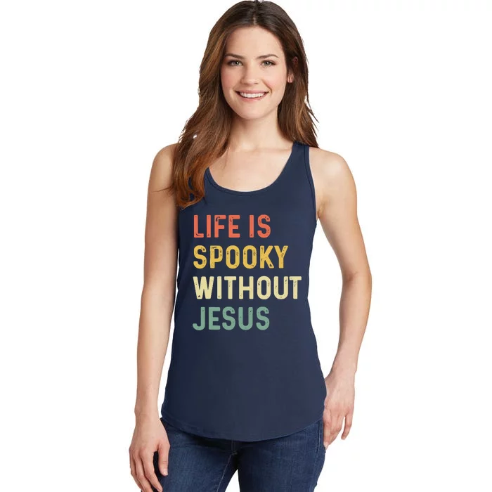 Life Is Spooky Without Jesus Christian Religious Halloween Ladies Essential Tank