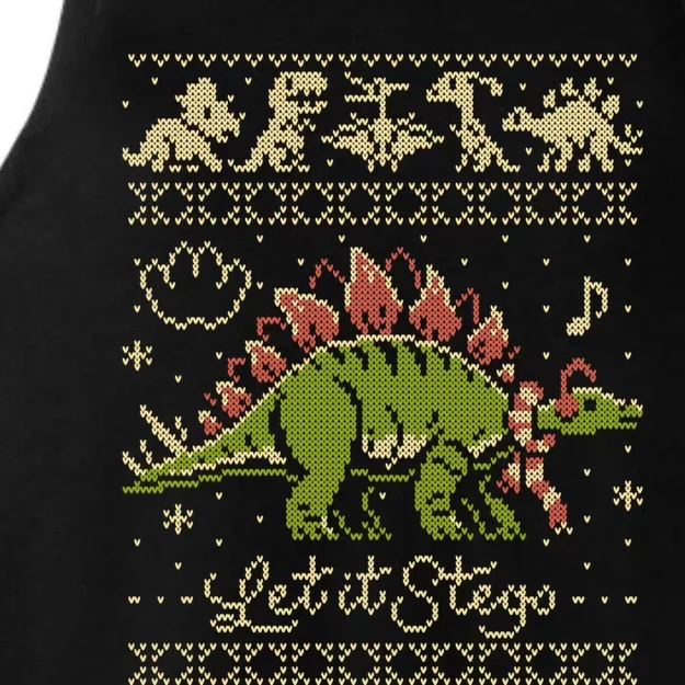 Let It Stego Stegosaurus Dinosaur Christmas Sweater Cute Gift Ladies Tri-Blend Wicking Tank