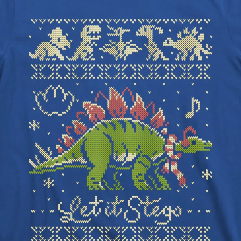 Let It Stego Stegosaurus Dinosaur Christmas Sweater Cute Gift T-Shirt