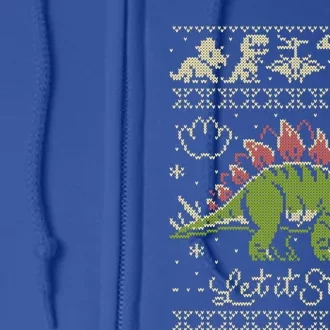 Let It Stego Stegosaurus Dinosaur Christmas Sweater Cute Gift Full Zip Hoodie