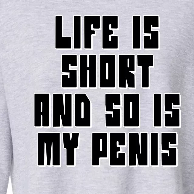 Life Is Short And So Is My Penis Humor Cropped Pullover Crew