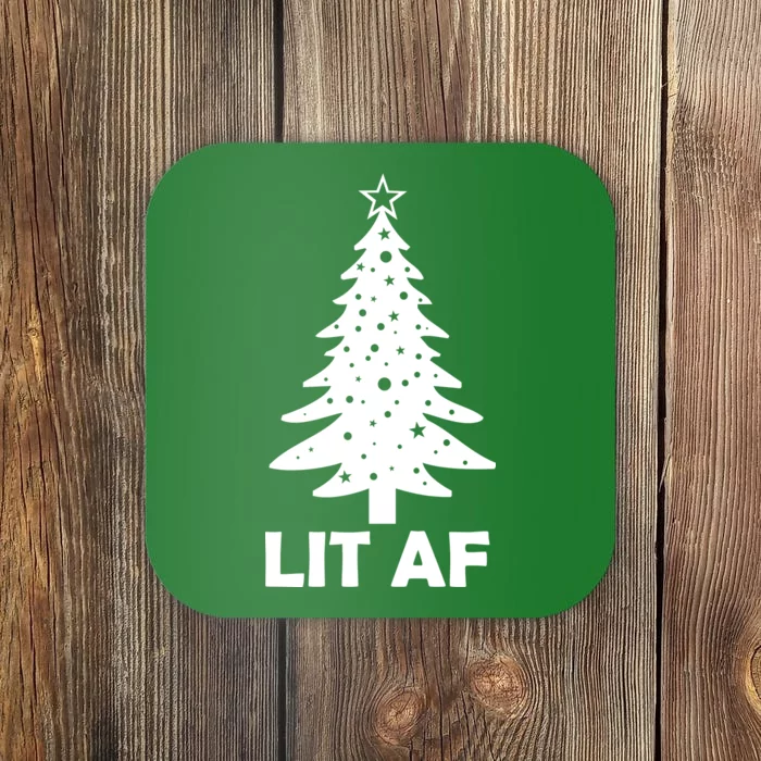 Lit AF Christmas Tree Coaster