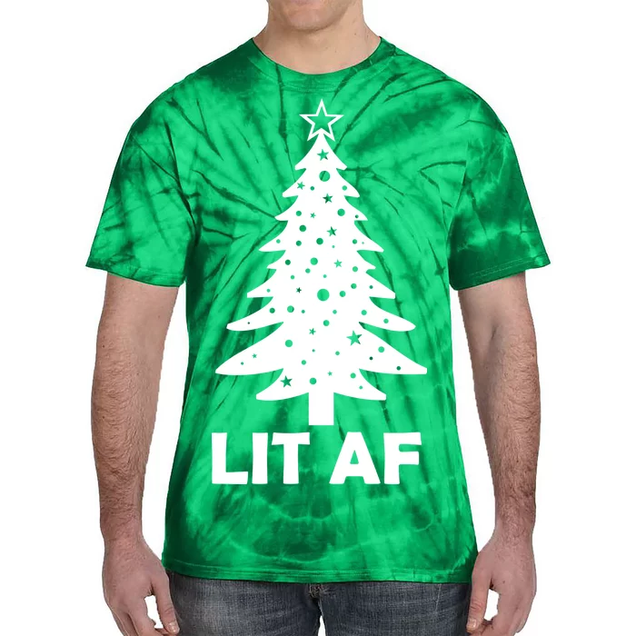 Lit AF Christmas Tree Tie-Dye T-Shirt