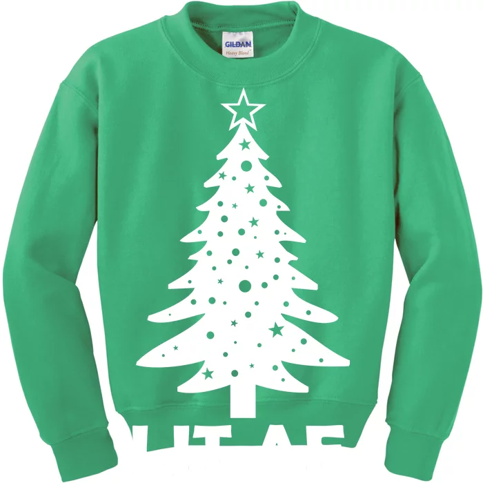 Lit AF Christmas Tree Kids Sweatshirt