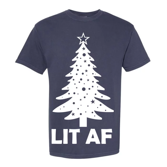 Lit AF Christmas Tree Garment-Dyed Heavyweight T-Shirt