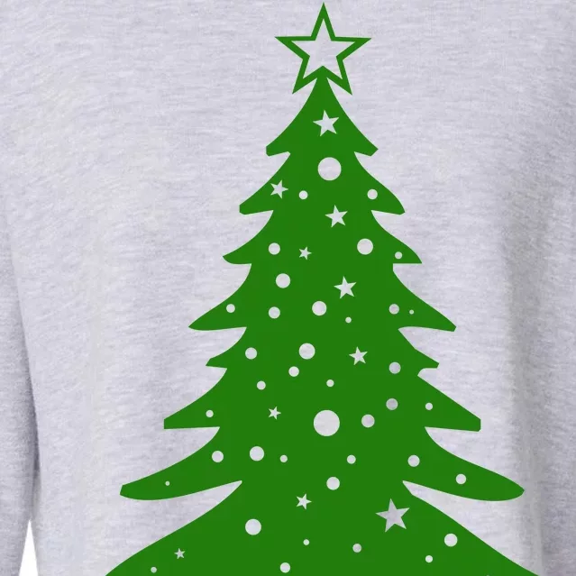 Lit AF Christmas Tree Cropped Pullover Crew