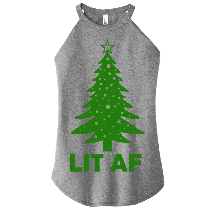 Lit AF Christmas Tree Women’s Perfect Tri Rocker Tank