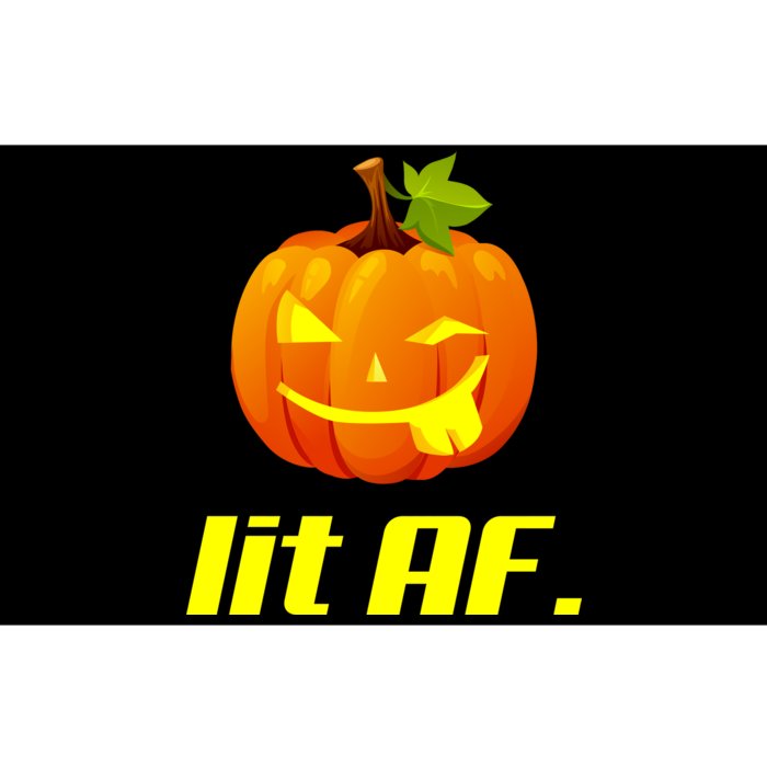 Lit AF Funny Halloween Jack O Lantern Pumpkin Bumper Sticker