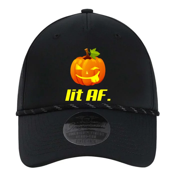 Lit AF Funny Halloween Jack O Lantern Pumpkin Performance The Dyno Cap