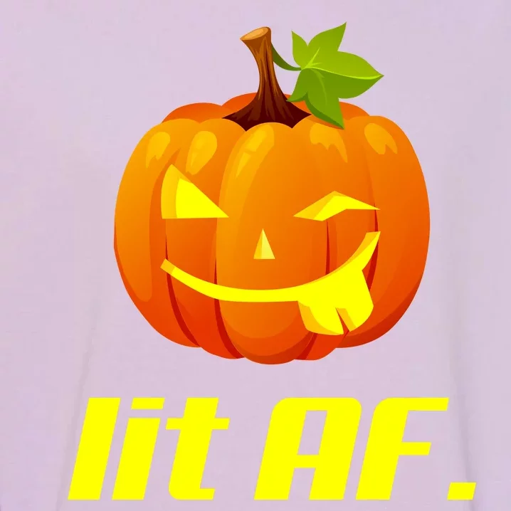 Lit AF Funny Halloween Jack O Lantern Pumpkin Garment-Dyed Sweatshirt