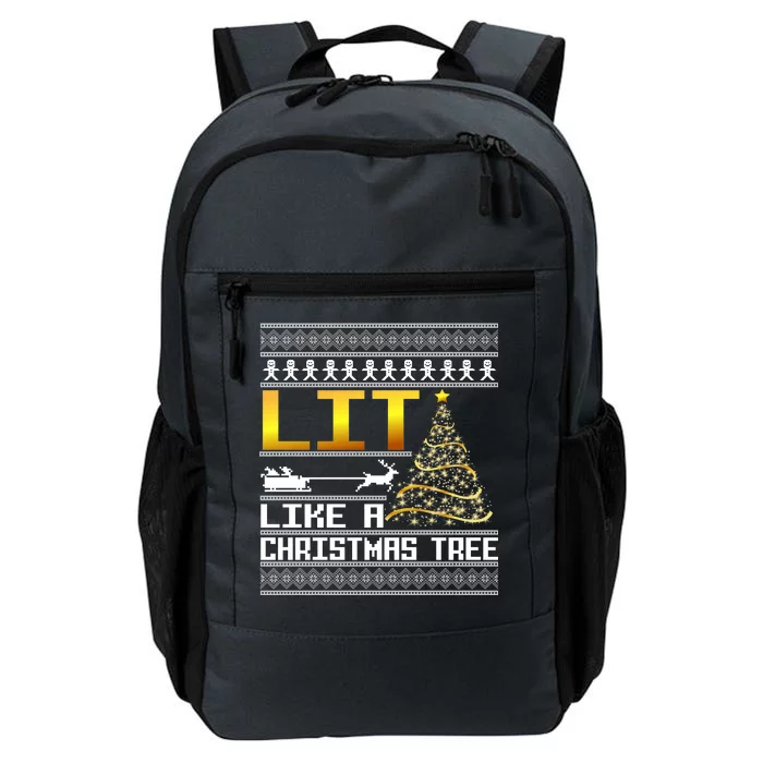 Lit Like a Christmas Tree Funny Ugly Christmas Daily Commute Backpack