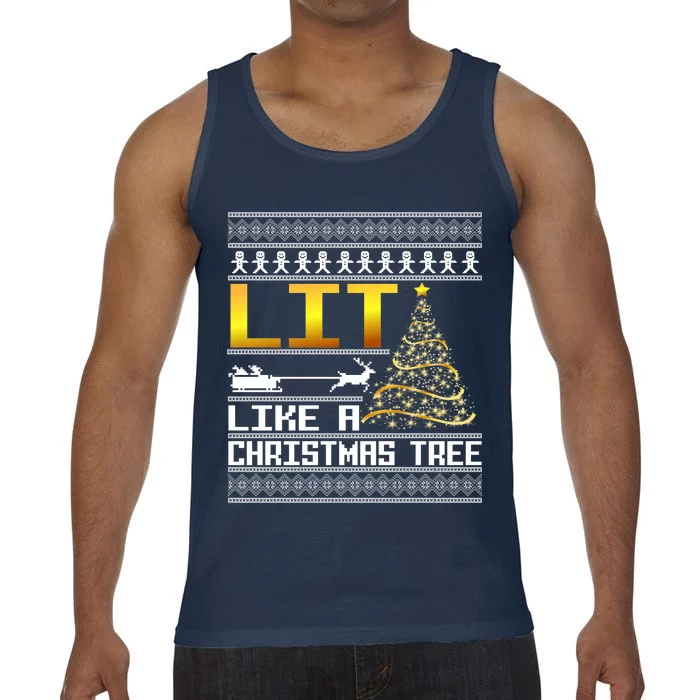 Lit Like a Christmas Tree Funny Ugly Christmas Comfort Colors® Tank Top