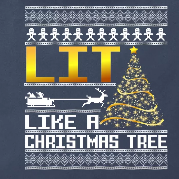 Lit Like a Christmas Tree Funny Ugly Christmas Zip Tote Bag