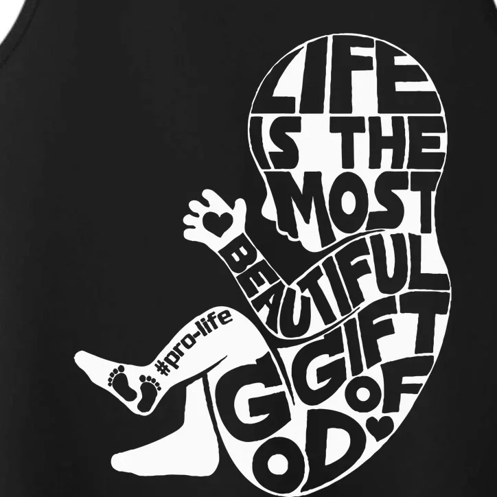 Life Is The Most Beautiful Of God Prolife Saves Lives Performance Tank