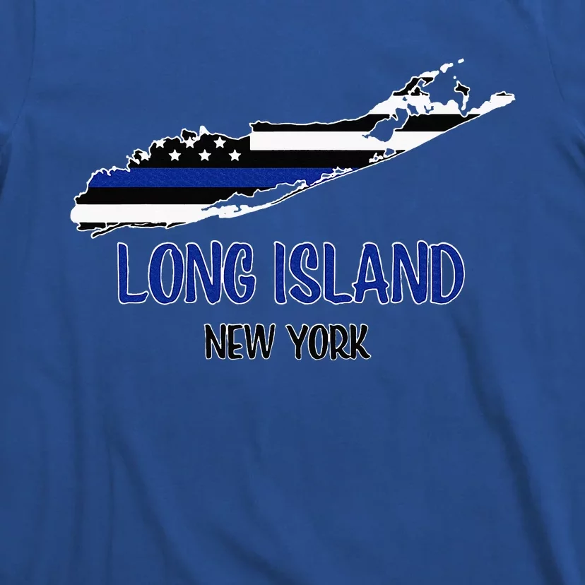 Long Island Thin Blue Line Flag Police T-Shirt