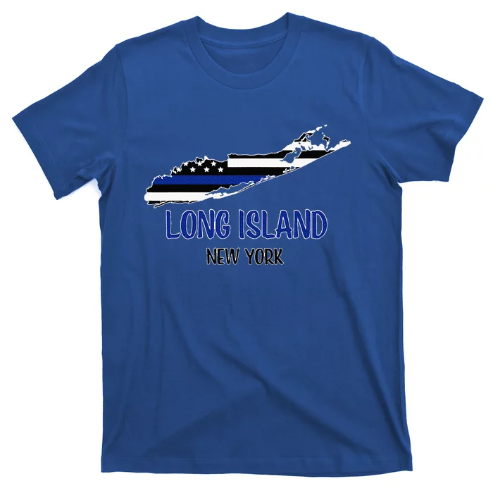 Long Island Thin Blue Line Flag Police T-Shirt