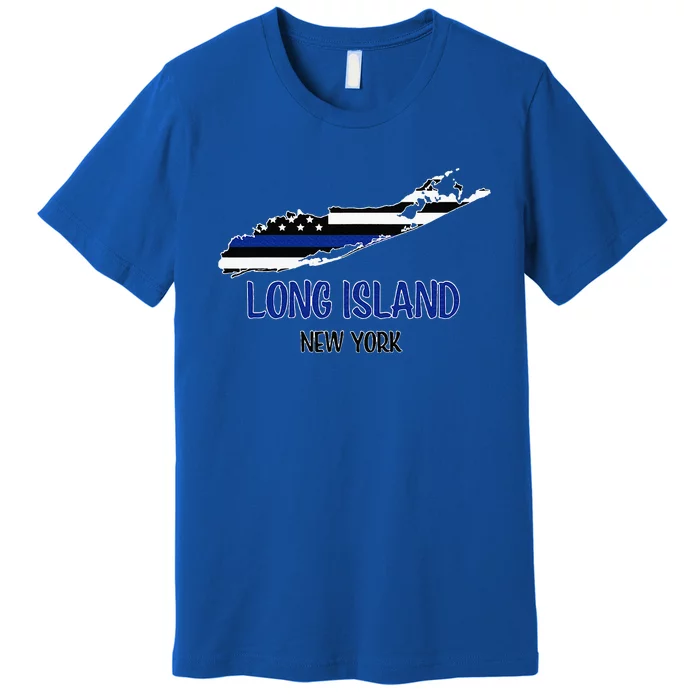 Long Island Thin Blue Line Flag Police Premium T-Shirt