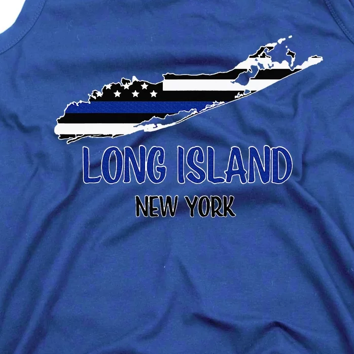 Long Island Thin Blue Line Flag Police Tank Top