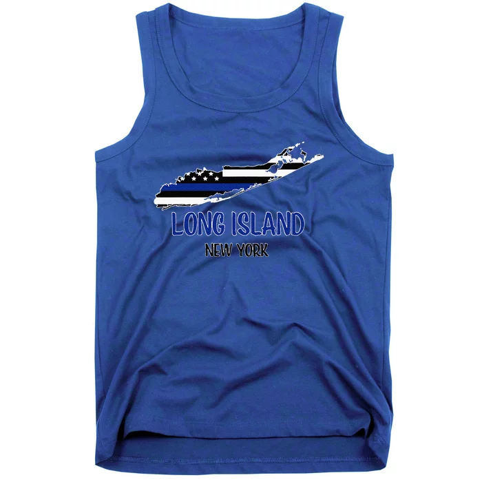 Long Island Thin Blue Line Flag Police Tank Top