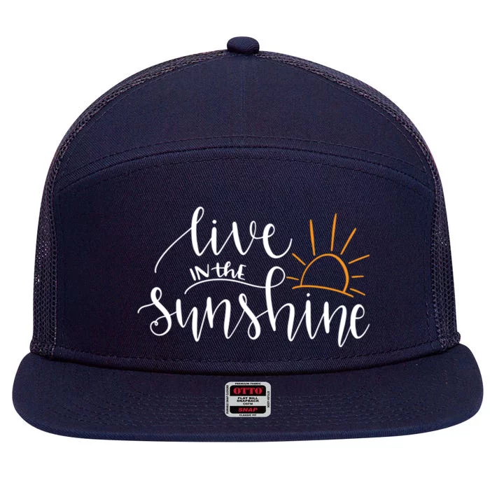 Live In The Sunshine 7 Panel Mesh Trucker Snapback Hat