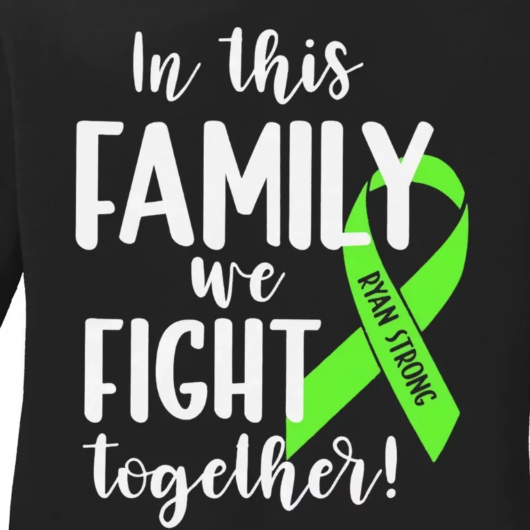 Lymphoma In This Family We Fight Together Team Cancer Lymphoma Ribbon Ladies Long Sleeve Shirt