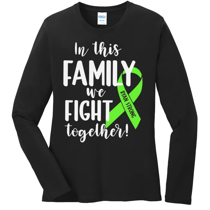 Lymphoma In This Family We Fight Together Team Cancer Lymphoma Ribbon Ladies Long Sleeve Shirt