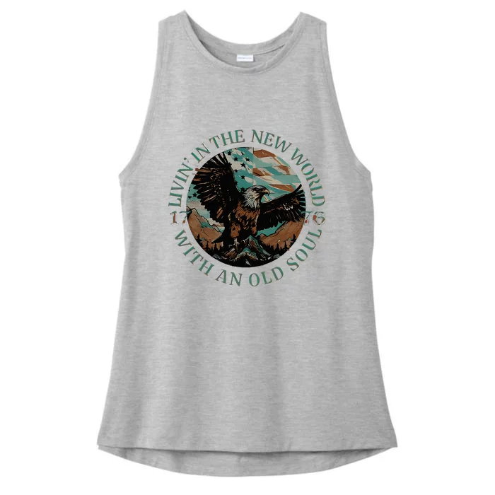 Living In The New World With An Old Soul Ladies Tri-Blend Wicking Tank