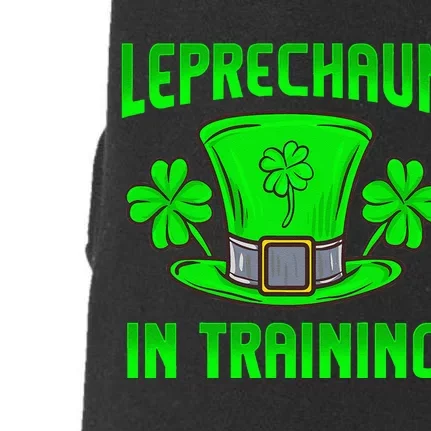 Leprechaun In Training Funny Saint Patrick's Day Green Hat Doggie 3-End Fleece Hoodie