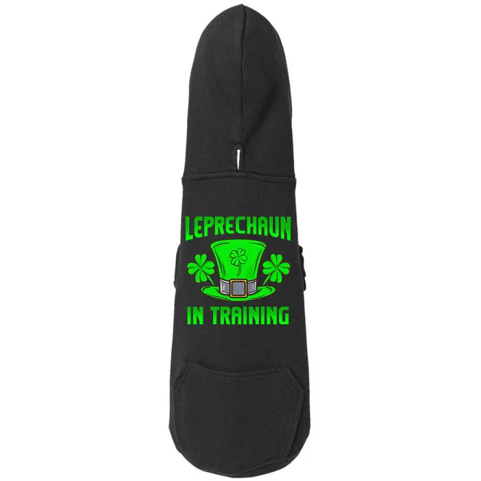 Leprechaun In Training Funny Saint Patrick's Day Green Hat Doggie 3-End Fleece Hoodie