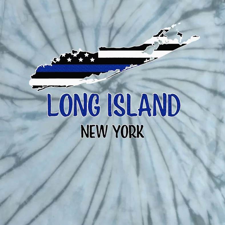 Long Island Thin Blue Line Flag Police Officers Tie-Dye T-Shirt