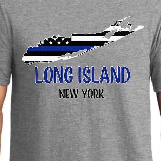 Long Island Thin Blue Line Flag Police Officers Pajama Set