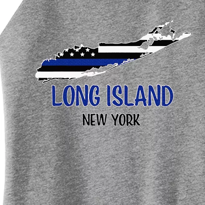 Long Island Thin Blue Line Flag Police Officers Women’s Perfect Tri Rocker Tank