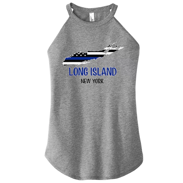 Long Island Thin Blue Line Flag Police Officers Women’s Perfect Tri Rocker Tank