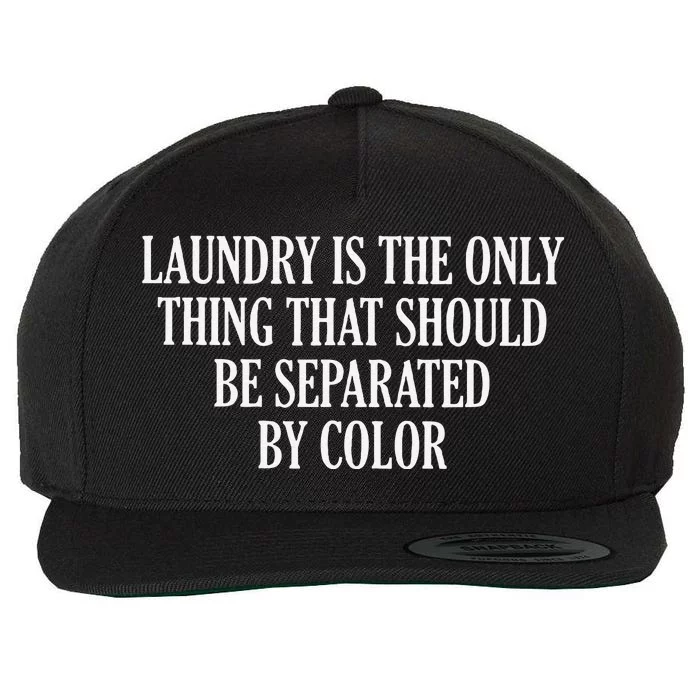 Laundry Is The Only Thing That Should Be Separated By Color Wool Snapback Cap